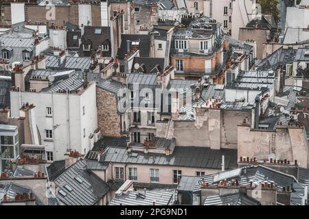 Vue aérienne sur les toits de Paris Banque D'Images