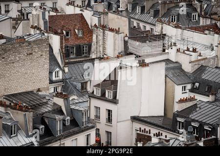 Vue aérienne sur les toits de Paris Banque D'Images