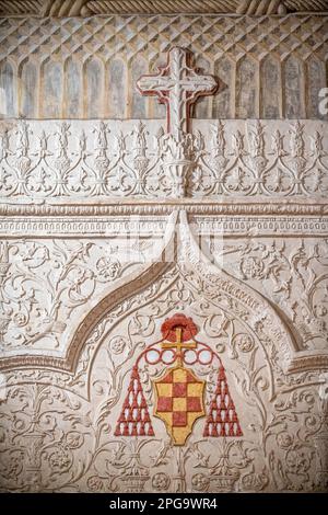 Intérieur de la chapelle de l'Université d'Alcalá de Henares façade, province de Madrid, Espagne. La chapelle de San Ildefonso était l'église du maire de Colegio Banque D'Images