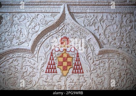 Intérieur de la chapelle de l'Université d'Alcalá de Henares façade, province de Madrid, Espagne. La chapelle de San Ildefonso était l'église du maire de Colegio Banque D'Images