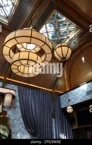 Intérieur art déco du café en Seine, Dawson Street Dublin Irlande Banque D'Images