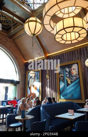 Intérieur art déco du café en Seine, Dawson Street Dublin Irlande Banque D'Images