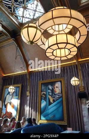 Intérieur art déco du café en Seine, Dawson Street Dublin Irlande Banque D'Images