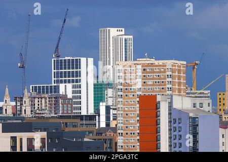 Vue sur le groupe de bâtiments Arena Quarter du centre-ville de Leeds Banque D'Images