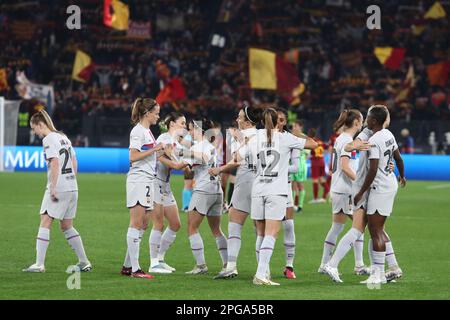 Rome, . 21st mars 2023. Rome, Italie 21.03.2023: Barcellona équipe avant le match de football de l'UEFA Women Champions League 2023 entre AS ROMA vs FC Barcellona au Stadio Olimpico à Rome, Italie. Crédit : Agence photo indépendante/Alamy Live News Banque D'Images