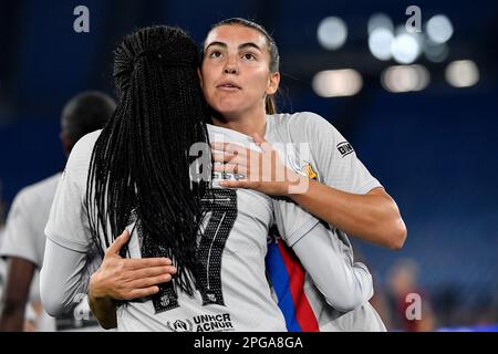 Rome, Italie. 21st mars 2023. Lors du quart de finale de la Ligue des champions de l'UEFA féminin, match de football entre AS Roma et FCB Barcelone au stadio Olimpico à Rome (Italie), 21 mars 2022. Credit: Insidefoto di andrea staccioli/Alamy Live News Banque D'Images