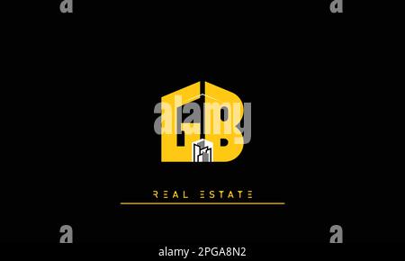 Immobilier lettres initiales Monogram logo GB , BG Illustration de Vecteur