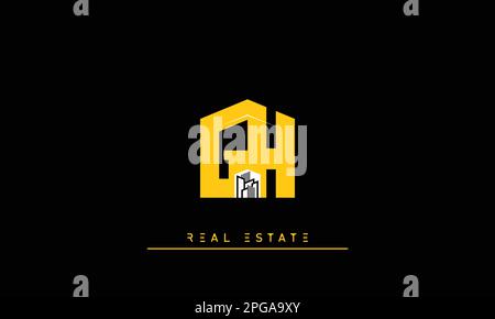 Lettres de l'immobilier initiales Monogram logo GH , HG Illustration de Vecteur