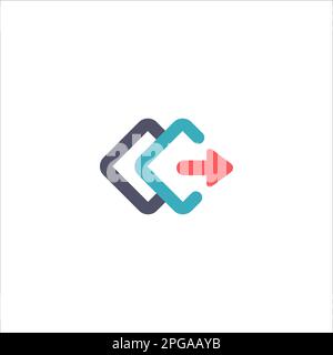 Accéder à l'icône, insérer l'icône de calque. symbole carré et flèche. Icône de connexion. Illustration vectorielle de stock isolée sur fond blanc. Illustration de Vecteur