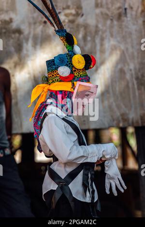 Photos aériennes de la ville côtière de Dangrig dans le district de Stann Creek à Belize. Banque D'Images