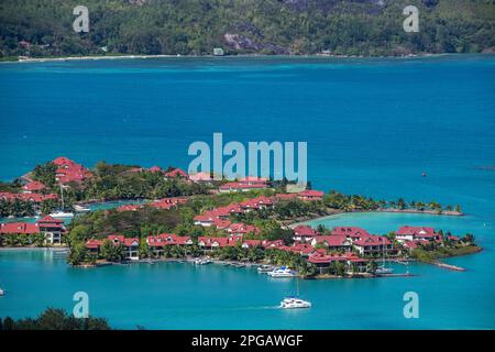 Vue de dessus Eden Island Mahé Seychelles Banque D'Images