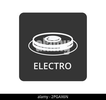 Symbole de cuisson électrique isolé sur fond noir. Illustration de Vecteur
