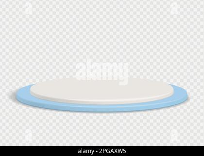 Maquette de podium bleu clair à 3D niveaux pour le placement de produits et cosmétiques, illustration vectorielle réaliste Illustration de Vecteur