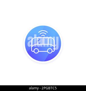 bus-navette autonome icon, transport urbain moderne Illustration de Vecteur