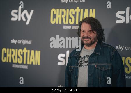 Rome, Italie, 20 mars 2023, Lillo assiste au photocall de l'émission télévisée ''Christian 2'' au cinéma Barberini sur 20 mars 2023 à Rome, Italie (photo de Luca Carlino/NurPhoto) Credit: NurPhoto SRL/Alamy Live News Banque D'Images