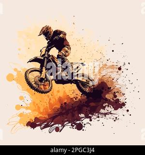 illustration de fond de terre nature de saut de motocross Banque D'Images