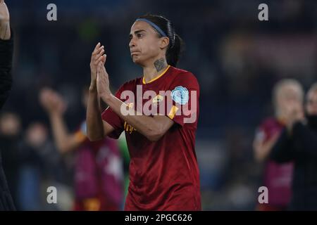 Andressa Alves (Roma Femminile) lors du match de la Ligue des champions des femmes de l'UEFA entre les femmes roms 0-1 Barcelona Women au stade Olimpic de 21 mars 2023 à Rome, en Italie. Credit: Maurizio Borsari/AFLO/Alay Live News Banque D'Images