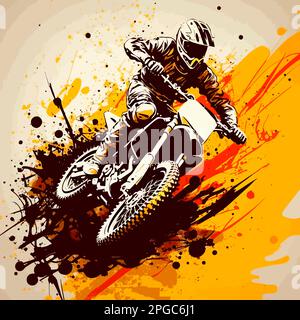 illustration de fond de terre nature de saut de motocross Banque D'Images