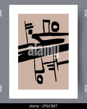 Formes abstraites figurines minimalistes imprimé art mural Illustration de Vecteur