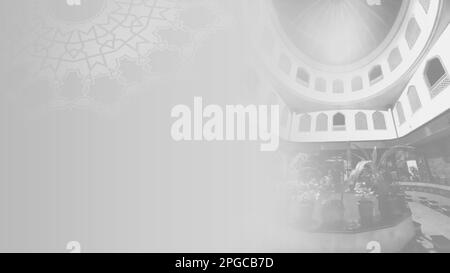 Ramadan Kareem minimalisme simple fond gris pâle. Salutation pour Ramadan Moubarak, Eid Moubarak. Bonne idée de Ramadan, bonne idée de carte de vœux Eid. Saint Mo Banque D'Images