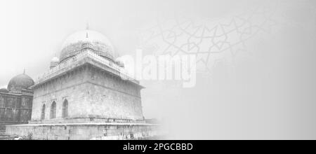 Ramadan Kareem minimalisme simple fond gris pâle. Salutation pour Ramadan Moubarak, Eid Moubarak. Bonne idée de Ramadan, bonne idée de carte de vœux Eid. Saint Mo Banque D'Images