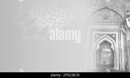 Ramadan Kareem minimalisme simple fond gris pâle. Salutation pour Ramadan Moubarak, Eid Moubarak. Bonne idée de Ramadan, bonne idée de carte de vœux Eid. Saint Mo Banque D'Images