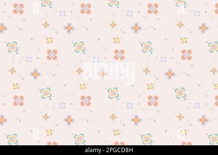 Motif avec éléments géométriques floraux dans des tons pastel, fond abstrait vectoriel pour le design Illustration de Vecteur