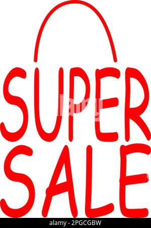 Super vente, modèle de design de bannières de vente d'offre spéciale, illustration de vecteur d'application de réduction sous forme de sac d'achat Illustration de Vecteur