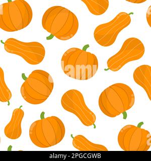 Joli motif citrouilles sans coutures. Légumes fond de nourriture Illustration de Vecteur