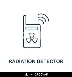 Icône de ligne du détecteur de rayonnement. Icône de contour monochrome simple du détecteur de rayonnement pour les modèles, la conception Web et les infographies Illustration de Vecteur