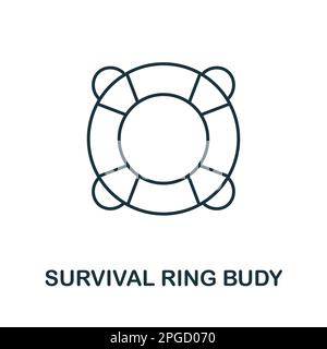 Icône de la ligne de Budy de l'anneau de survie. Icône monochrome simple Survival Ring Budy Outline pour les modèles, la conception web et les infographies Illustration de Vecteur