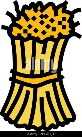 illustration vectorielle d'icône de couleur de récolte de blé pour grandes épis de feuilles Illustration de Vecteur