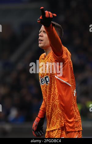 19 mars 2023, Milan, Italie: Italie, Milan, mars 19 2023: Wojciech Szczesny (gardien de but Juventus) donne des conseils à ses coéquipiers dans la première moitié pendant le match de football FC INTER vs JUVENTUS FC, série A 2022-2023 day27 au stade San Siro (Credit image: © Fabrizio Andrea Bertani/Pacific Press via ZUMA Press Wire) USAGE ÉDITORIAL SEULEMENT! Non destiné À un usage commercial ! Banque D'Images