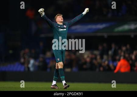 Woody Williamson de Ipswich Town célèbre un but marqué par Nico Valentine de Ipswich Town pour le faire 2-1 - Ipswich Town v West Ham United, FA Youth Cup Sixième tour, Portman Road, Ipswich, Royaume-Uni - 22nd février 2023 Banque D'Images