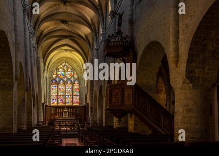 Intérieur de l'église Saint-Just à Arbois, département du Jura, Franche-Comté, France Banque D'Images