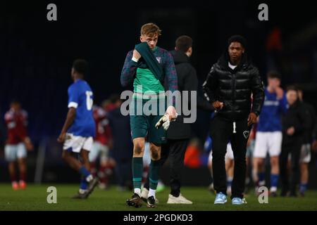 Woody Williamson de Ipswich Town est vu à temps plein - Ipswich Town v West Ham United, FA Youth Cup Sixième Round, Portman Road, Ipswich, Royaume-Uni - 22nd février 2023 Banque D'Images