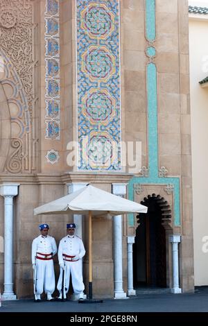 guardie d'avanti all residenza reale, rabat, marocco, magreb, afrique, Banque D'Images