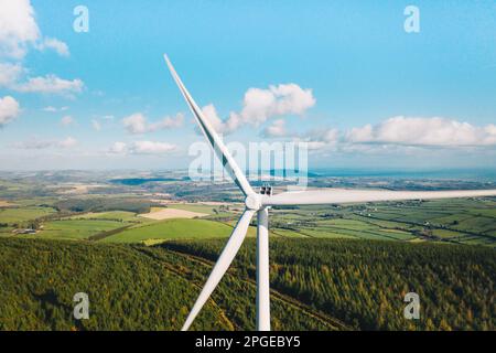 Forêt de Raheenleagh, Ballinvalley, Co.Wicklow / Irlande - le plus récent projet d'énergie éolienne irlandais appartenant à Coillte et ESB Banque D'Images