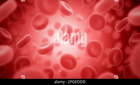 Globules rouges. Érythrocytes. 3d illustration. Banque D'Images