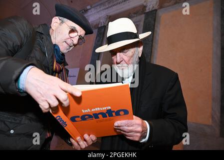 Milan, Italie. 22nd mars 2023. Milan, Italie la paix préventive par Michelangelo exposition et installations dans la Sala delle Cariatidi au Palazzo Reale du 23 mars au 4 juin 2023 dans la photo: Michelangelo Pistoletto crédit: Agence de photo indépendante/Alamy Live News Banque D'Images