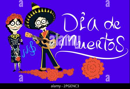 Lettrage dia de Muertos. Illustration de Vecteur