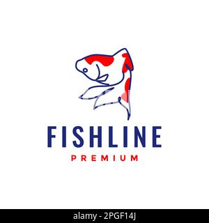 beau poisson or abstrait ligne colorée moderne aquarium logo design vecteur Illustration de Vecteur