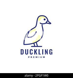 animal volaille petit canard ligne art moderne abstrait logo design vecteur Illustration de Vecteur