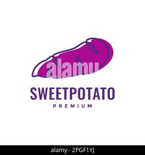 purple food root pomme de terre douce goût art moderne logo design vecteur Illustration de Vecteur