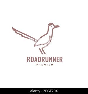 jeu rapide oiseau terre roadrunner ligne moderne minimaliste logo design vecteur Illustration de Vecteur