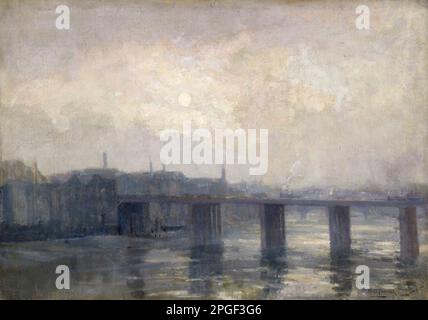 Low Tide, Cannon Street Bridge par l'artiste américain Henry Ossawa Tanner (1859-1937), huile sur toile, c. 1901-03 Banque D'Images