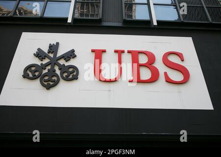 UBS BANKsign à Genève Banque D'Images