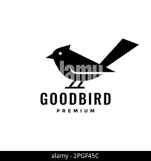 oiseau noir exotique forme moderne logo propre vecteur Illustration de Vecteur