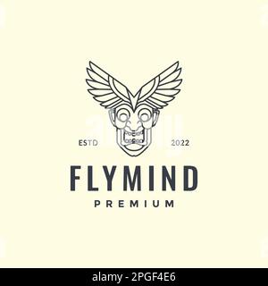 masque tribu culture traditionnelle rural intérieur ethnique mascotte ailes mouche logo vecteur de conception Illustration de Vecteur