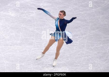 SAITAMA, JAPON - MARS 22: Linday van Zundert, des pays-Bas, participe au programme féminin Short lors des Championnats du monde de patinage artistique 2023 de l'UIP à Saitama Super Arena on 22 mars 2023 à Saitama, Japon (photo de l'Agence Pablo Morano/BSR) Banque D'Images